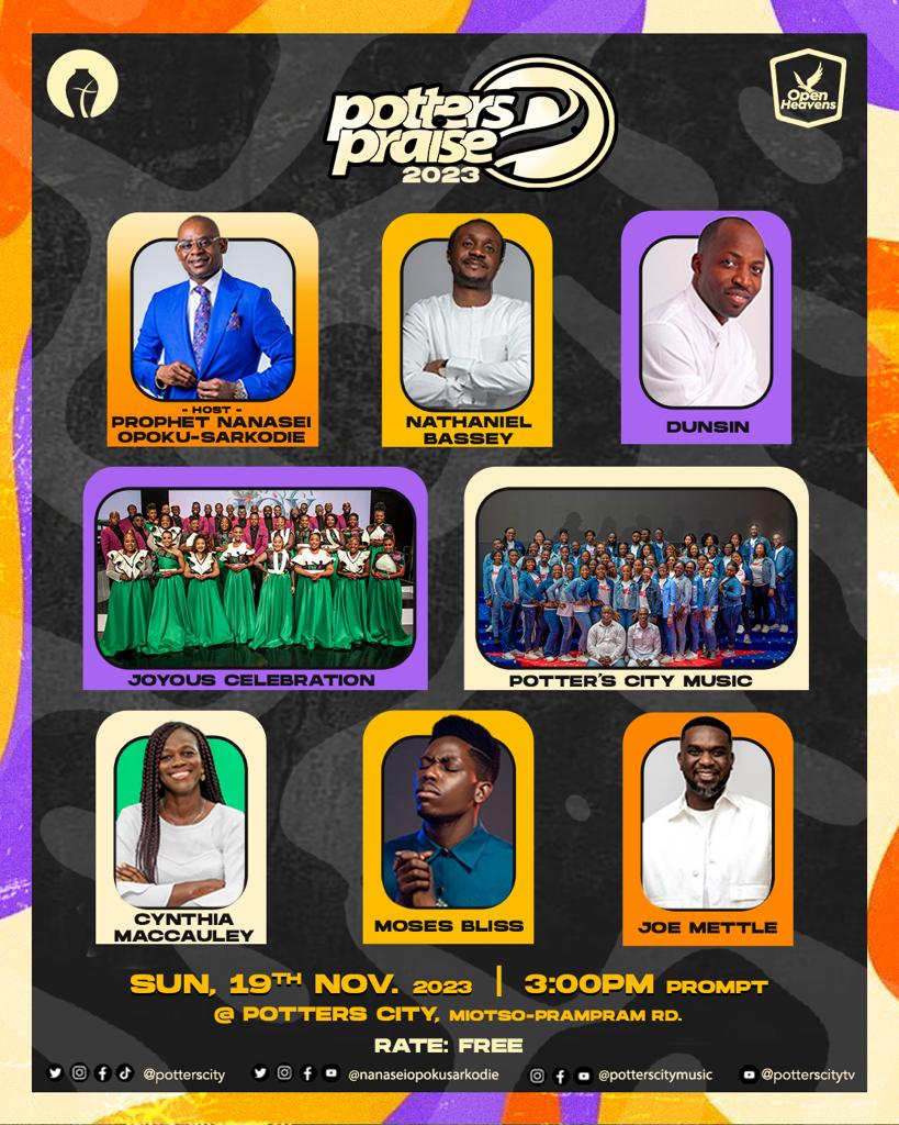 Joe Mettle, Nathaniel Bassey, Dunsin Oyekan, others unite for Potter’s Praise 2023