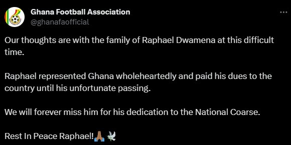 Black Stars striker Raphael Dwamena is dead