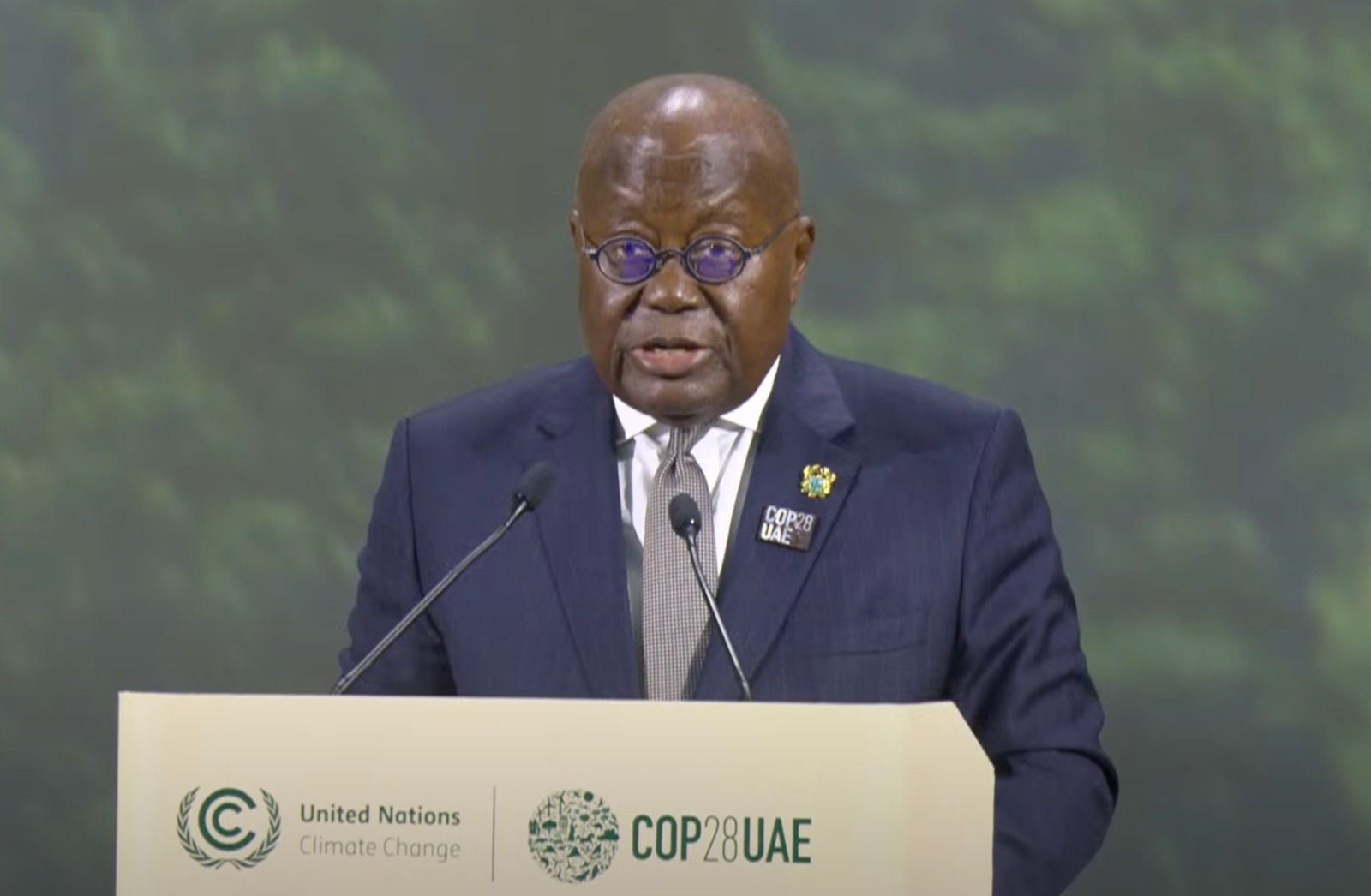 Akufo Addo at COP28 speaking