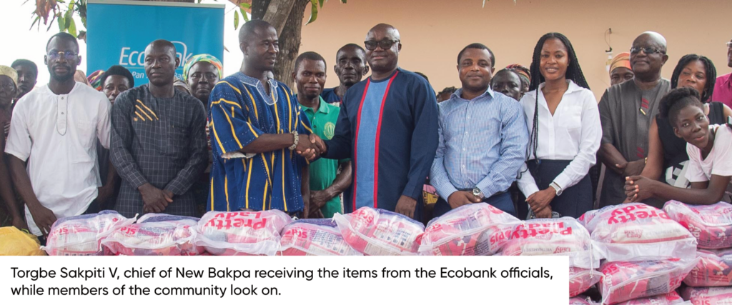 Ecobank Ghana shows love to flood victims in 3 communities in South and Central Tongu districts