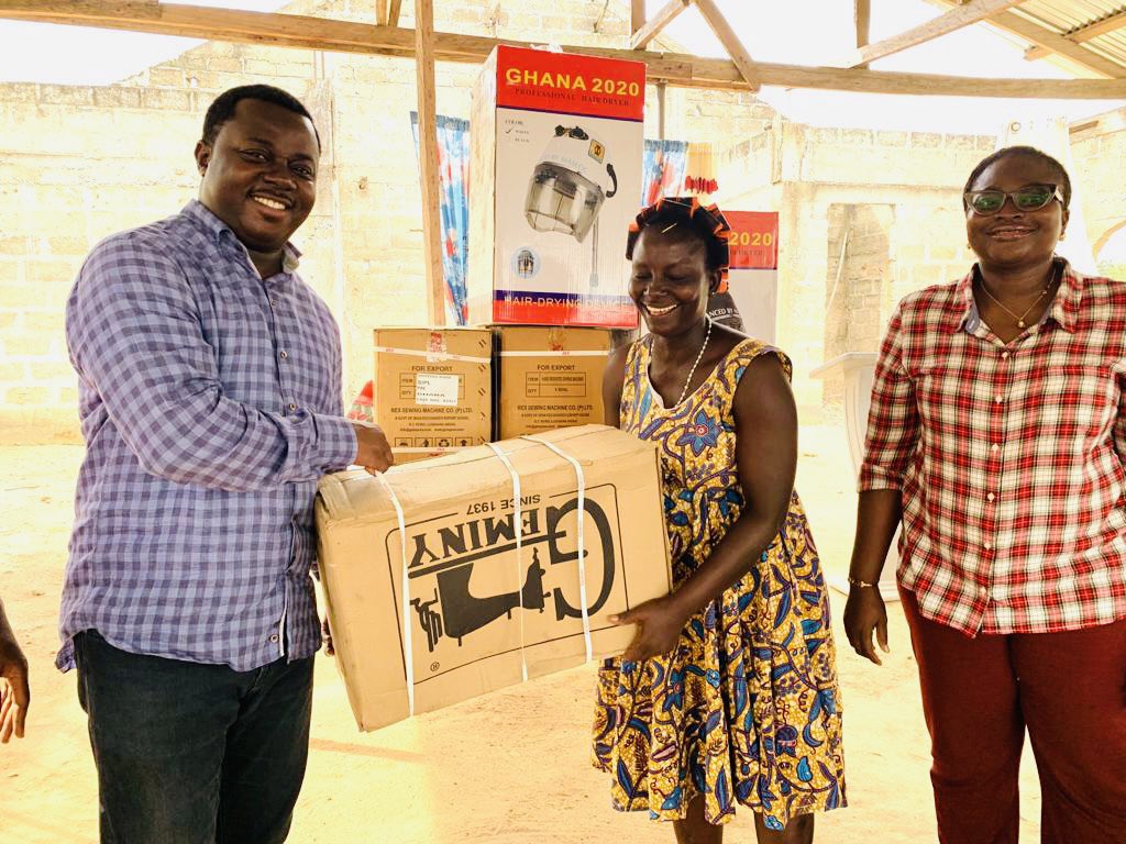 Ntim Fordjour supports 500 artisans with Sewing Machines, Hair Dryers