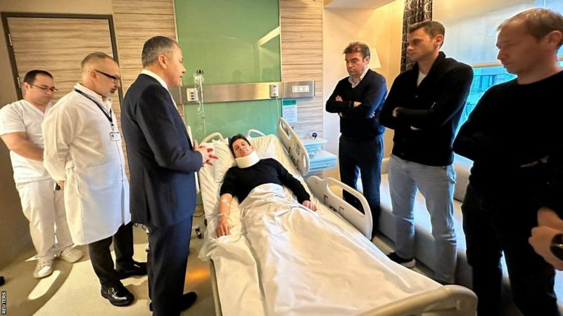 Turkeys Interior Minister Ali Yerlikaya visits referee Halil Umut Meler in hospital on Tuesday