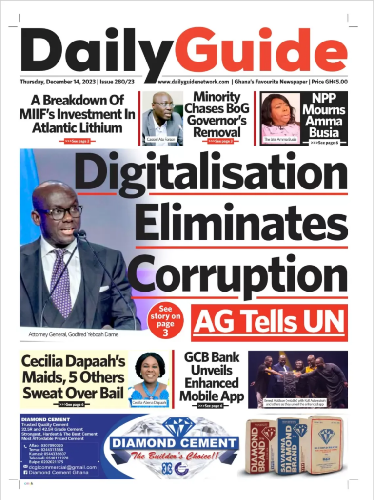 Today's frontpages: Thursday, December 14, 2023