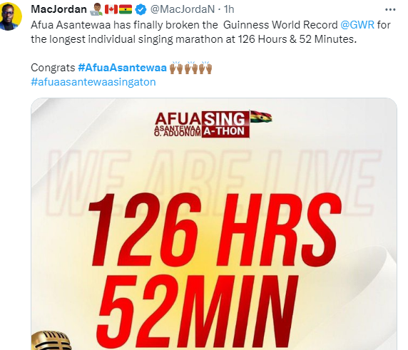 Social media reacts after Afua Asantewaa's Guinness World Record attempt ends