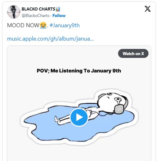 Social media reacts to Black Sherif's 'January 9th' song