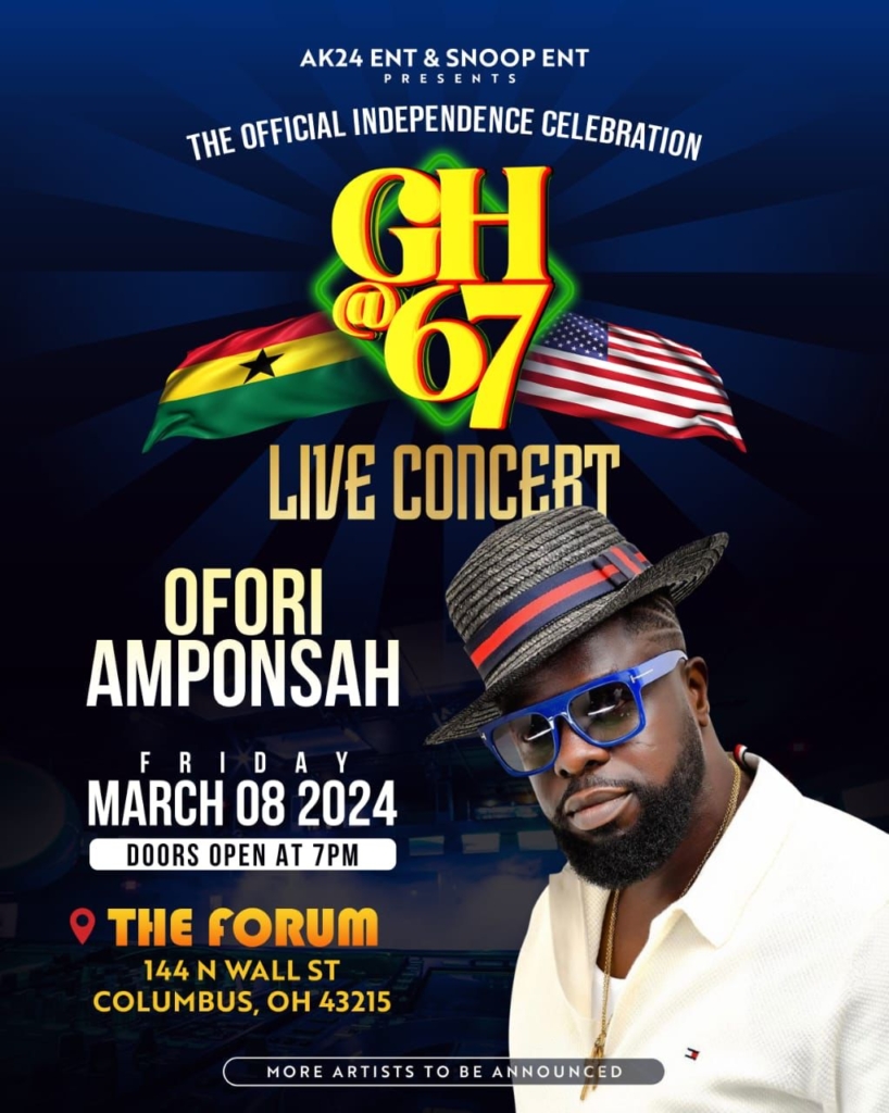 Ofori Amponsah to headline independence celebration concert in US