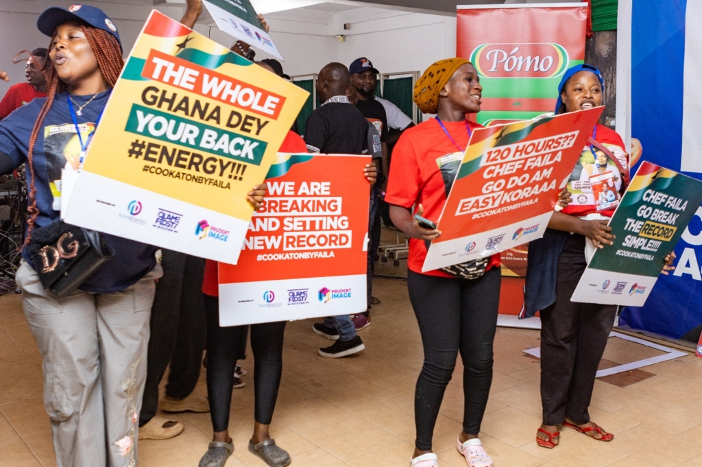 GBFoods Ghana deployed 3-way support for Chef Faila in her Guinness World Record-breaking success with Pomo tomato mix brand