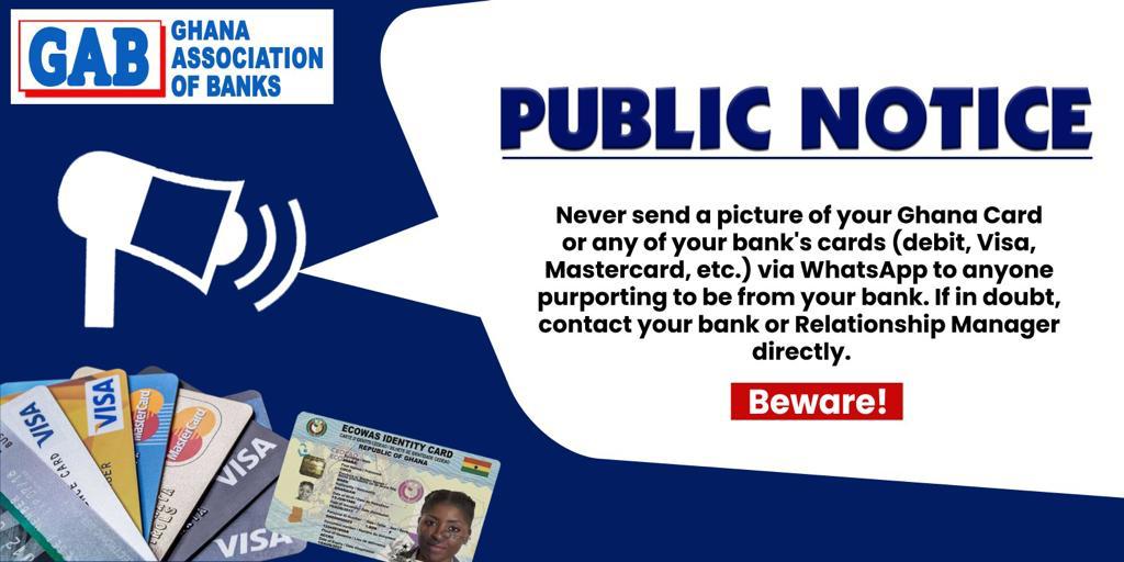 Don't share pictures of Ghana Card, other banking cards - Ghana Association of Banks warns public