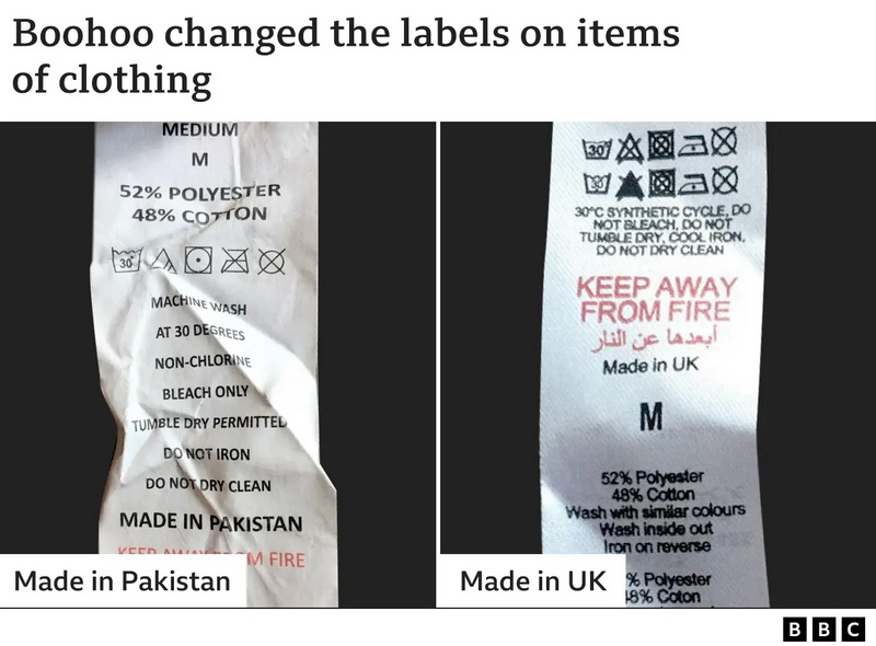 Boohoo put 'Made in UK' labels on clothes made overseas