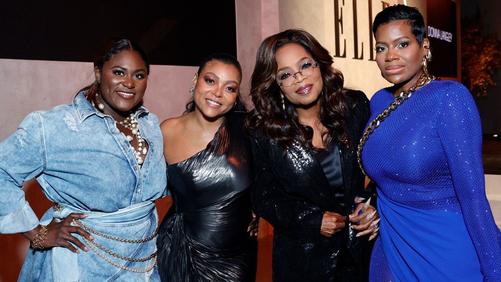 Danielle Brooks, Taraji P. Henson, Oprah Winfrey and Fantasia Barrino attend ELLE's 2023 Women in Hollywood Celebration