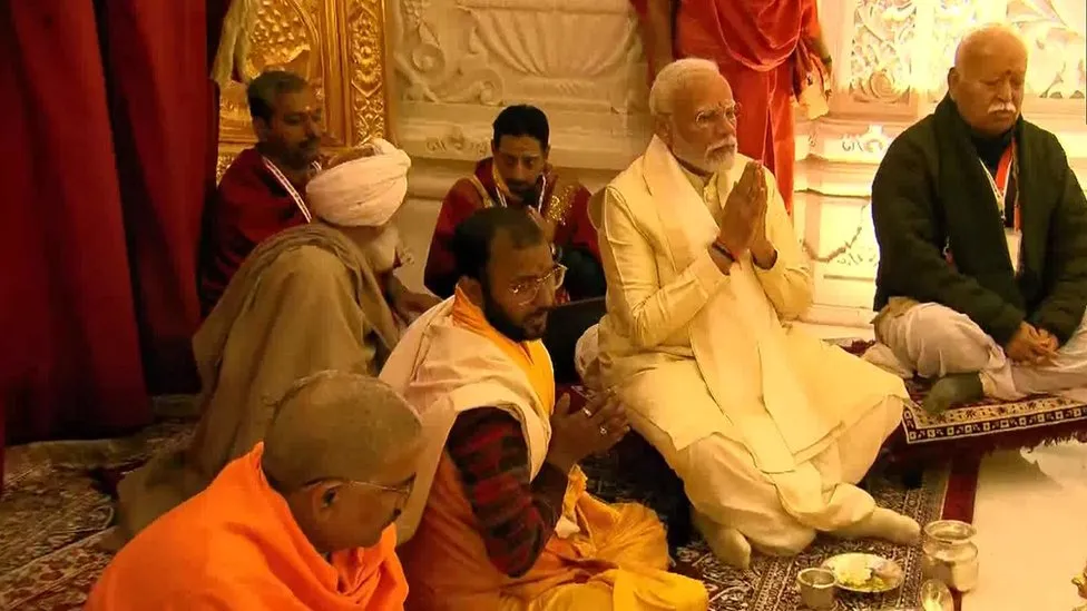 India PM Modi inaugurates Hindu temple on razed Babri mosque site