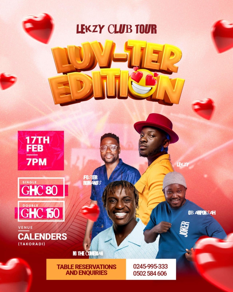 Lekzy DeComic embarks on nationwide tour; starts with Luv-ter Edition at Takoradi