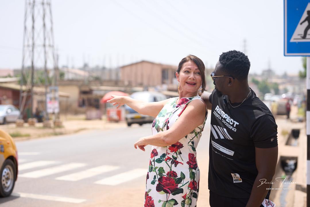 Kobby Kyei, Norwegian Ambassador, construct zebra crossing at Sowutuom - Vimarsana News