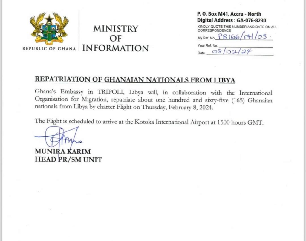 165 Ghanaians repatriated from Libya