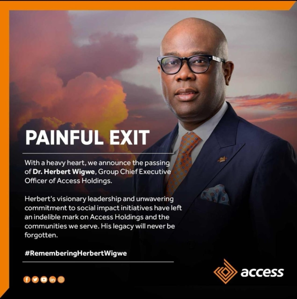 Access Bank confirms death of Group CEO, Dr. Herbert Wigwe