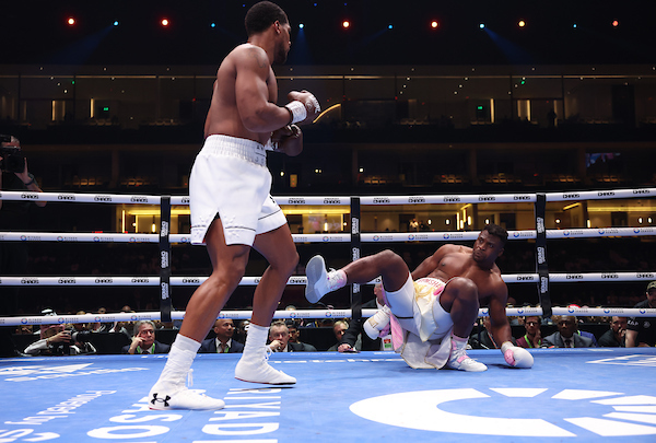 Ruthtless Anthony Joshua floors Francis Ngannou in just two rounds