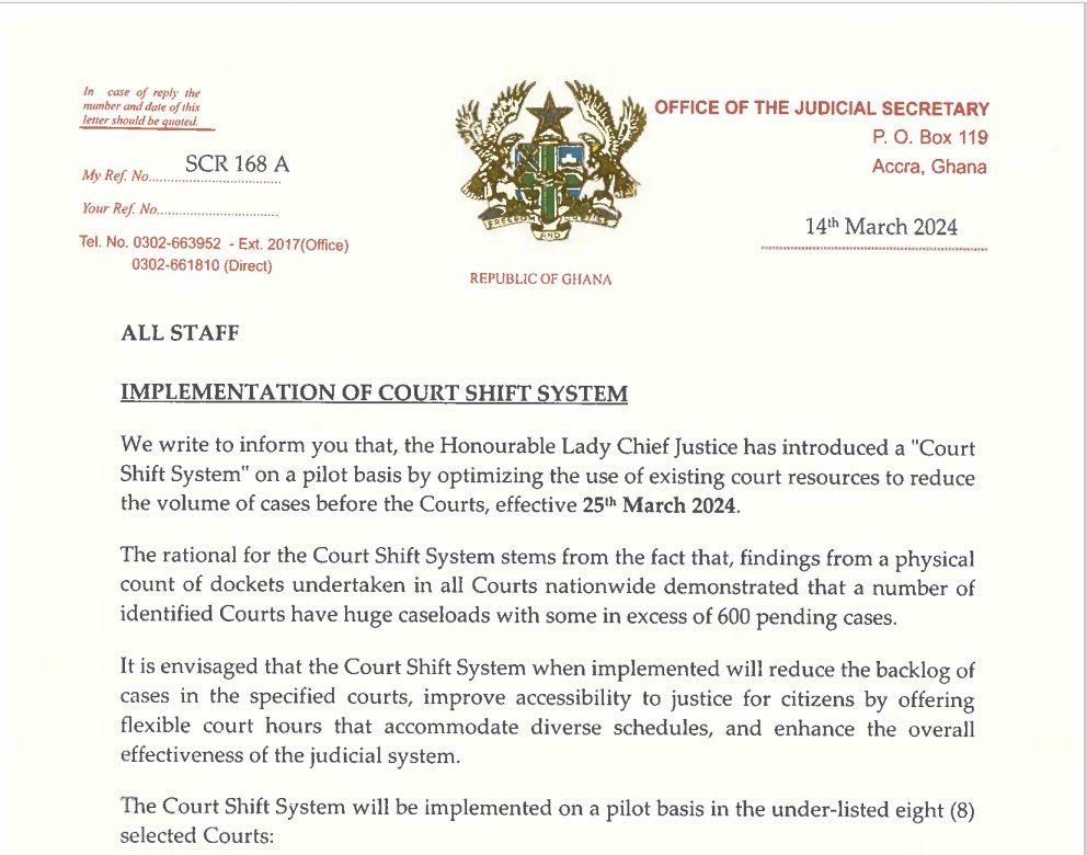 Courts to sit in the evenings as Judicial Service pilots shift system