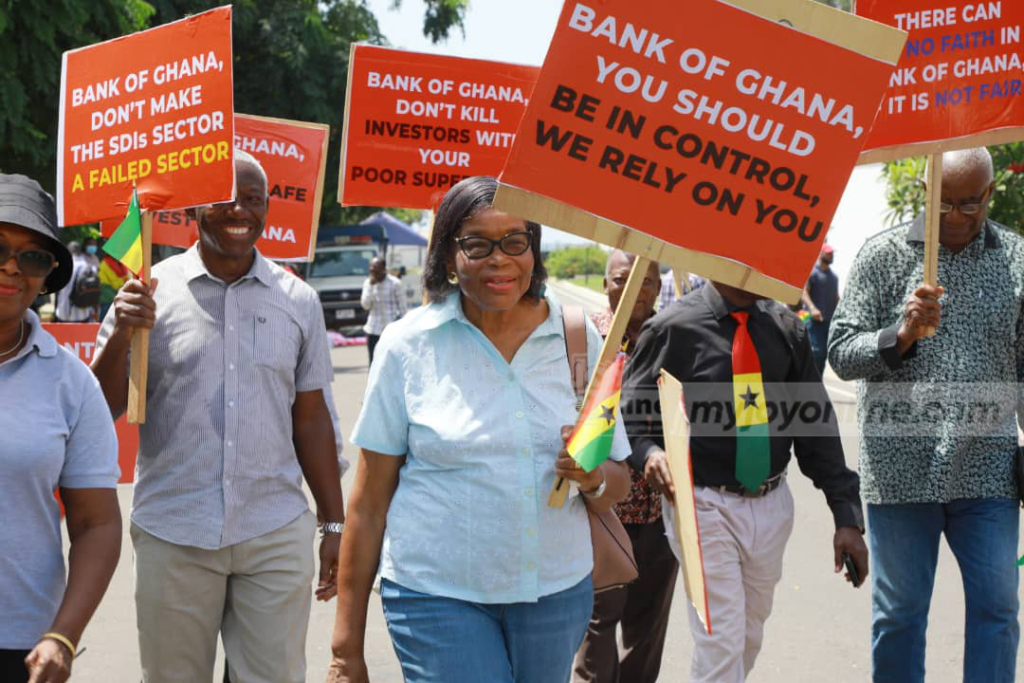 Photos from Locked-up Investment Holders protest