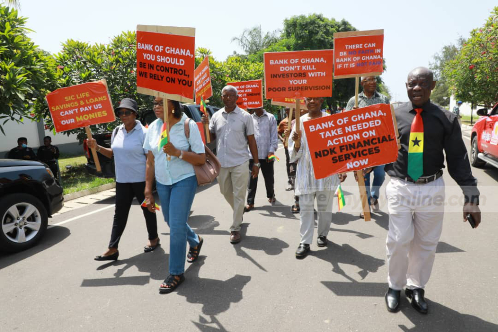 Photos from Locked-up Investment Holders protest