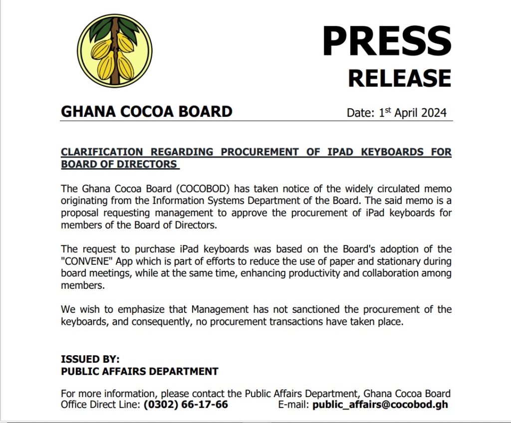 Our GHȼ4,500 per keyboard only a proposal, not sanctioned -COCOBOD