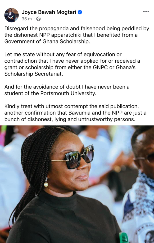 Ignore false NPP propaganda; I’ve never benefited from government scholarship - Joyce Bawah