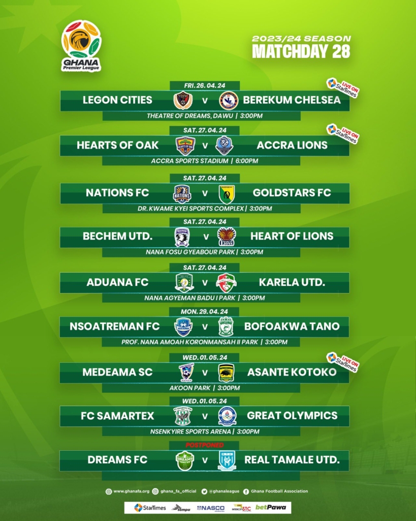 GFA reschedule selected MD 28 fixtures to ensure maximum support for Dreams FC