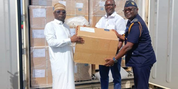 GRA clears 14 out of 182 containers locked up at Tema Port, hands over products to Health Ministry