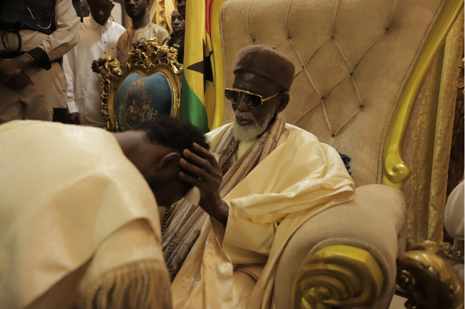 Nana Kwame Bediako receives blessings from Chief Imam after Eid-ul-Fitr
