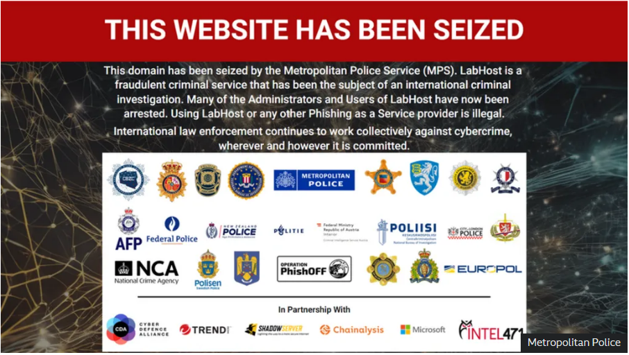 Law-enforcement agencies have taken control of the site