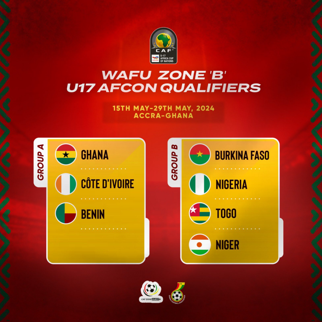 WAFU B U-17 Championship: Ghana drawn in Group A, face Benin and Cote d'Ivoire