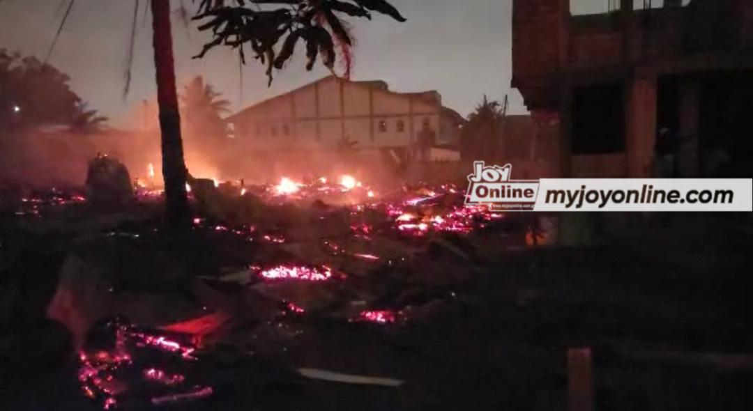 Fire ravages over 50 shops at Tantra Hill in Accra