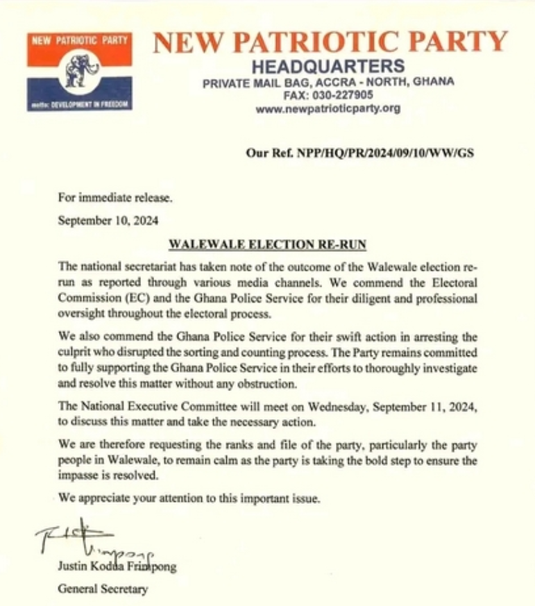 We won’t intervene for persons arrested over Walewale primary disturbances – NPP