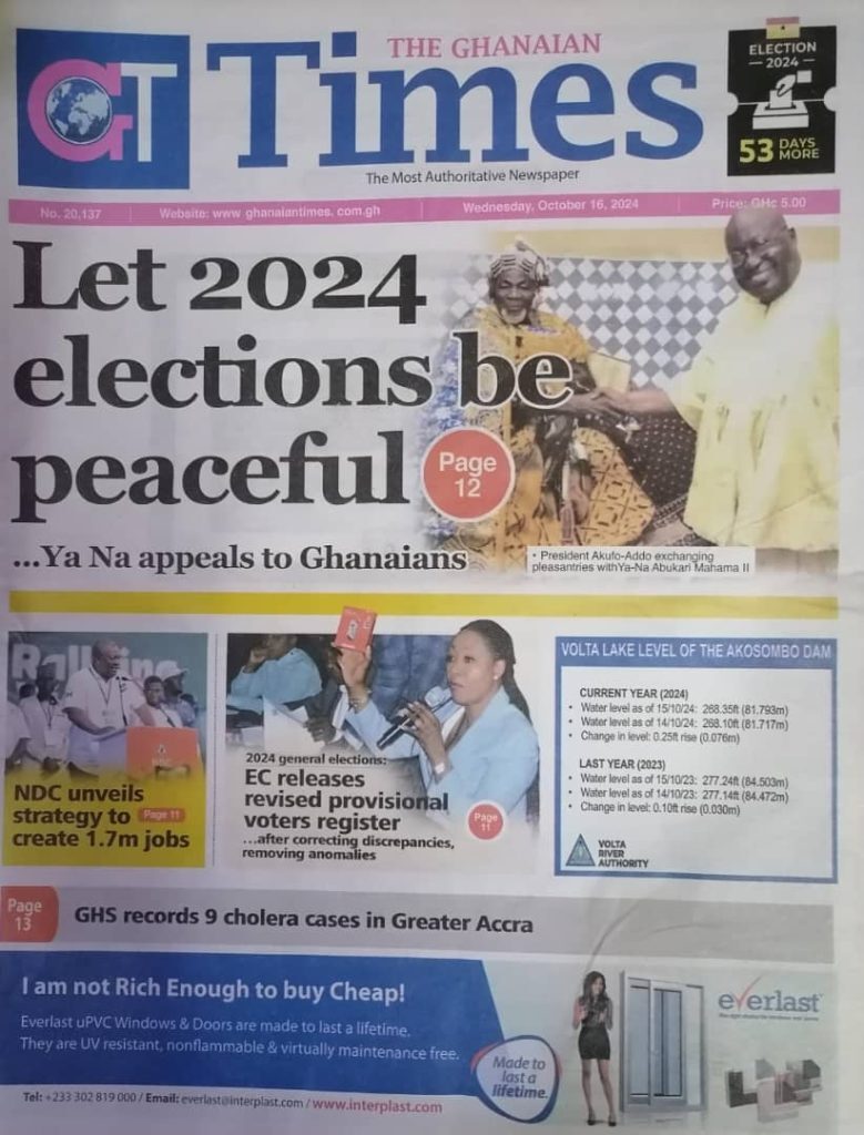 Today's front pages: Wednesday, October 16, 2024