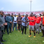 Photos: Mahama visits Black Stars during training session ahead of Chad clash