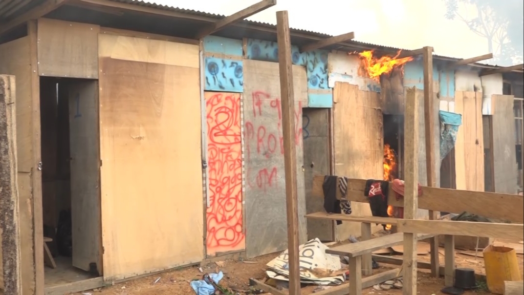 The Military set ablaze the new structures