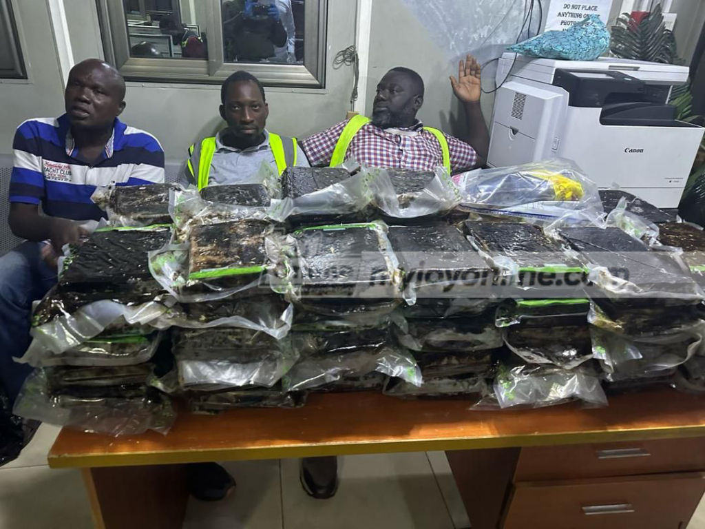 NACOC intercepts 73 slabs of suspected cocaine bound for the Netherlands, 4 arrested – MyJoyOnline