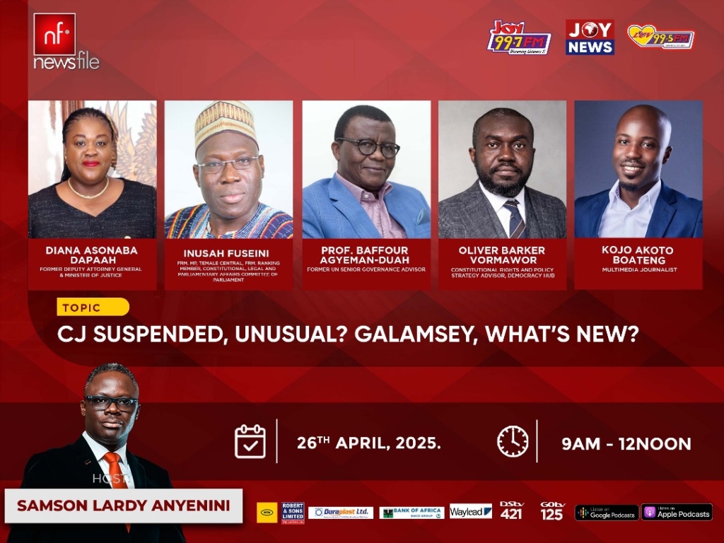 This Saturday on Newsfile: Chief Justice suspension and galamsey take centre stage – MyJoyOnline