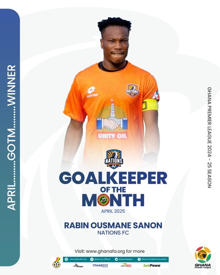 GPL: Nations FC’s Rabin Ousmane Sanon wins Goalkeeper of the Month for April 2 7e65af09 01cf 43a9 a7b1 54ecc1e3e390