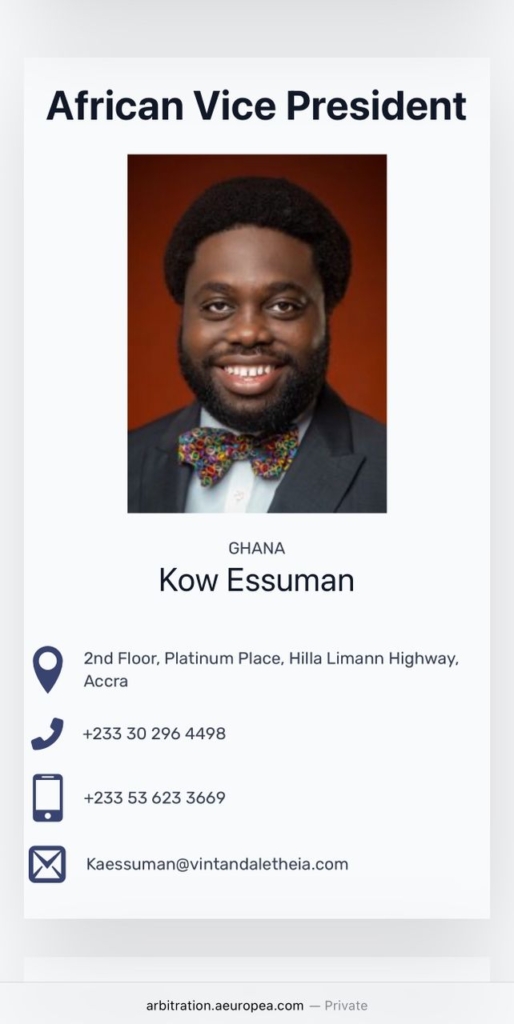 Kow Essuman champions arbitration and investment at AEA Congress in Madrid 2 Kow Essuman 1