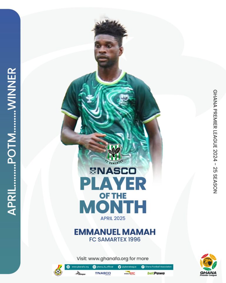 Samartex forward Emmanuel Mamah named NASCO Player of the Month for April 2 WhatsApp Image 2025 05 23 at 12.05.58 PM