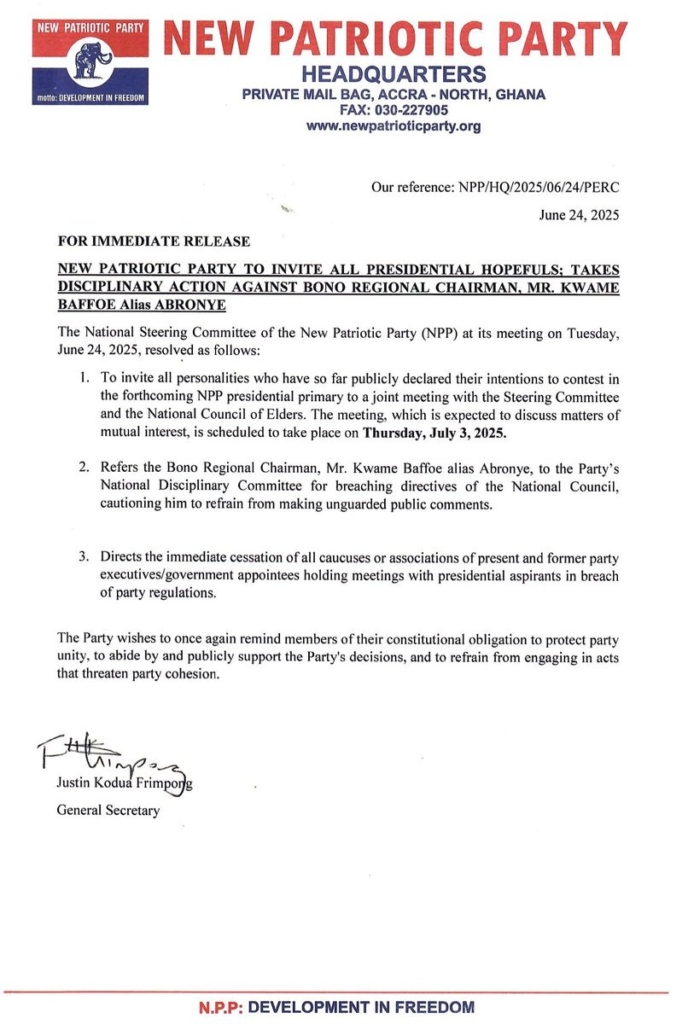 NPP refers Abronye DC to disciplinary committee over unguarded comments 2 3 8