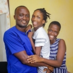 Mr John Dzido with children Caleb (middle) and Stephanie. Pictures: Caleb Vanderpuye