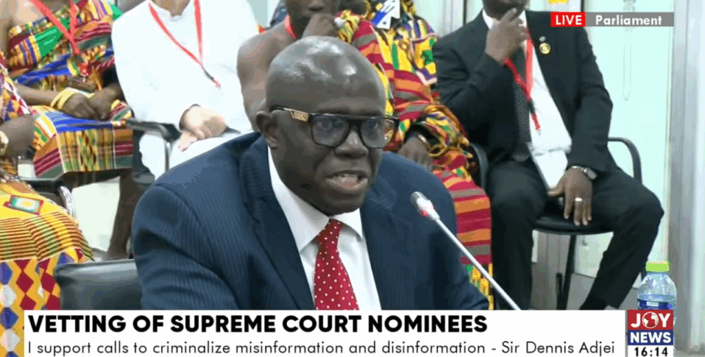 Criminalise falsehoods online just like offline offences – Sir Dennis Adjei backs misinformation law – MyJoyOnline