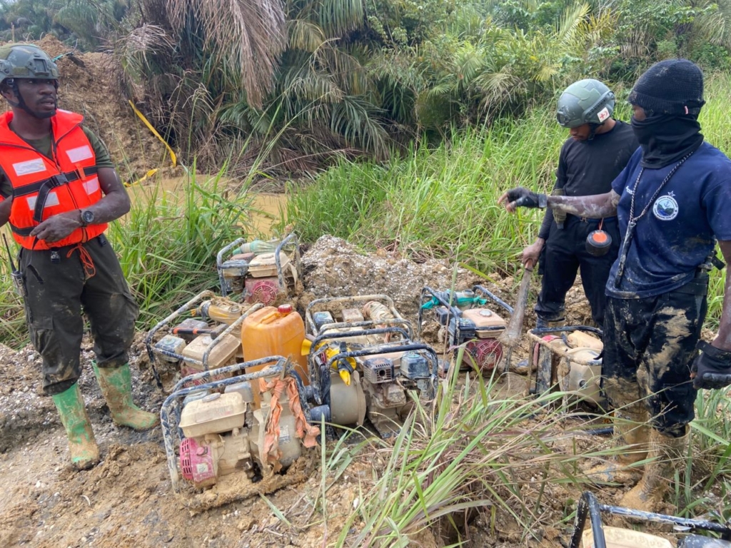 Galamsey: Prestea Blue Water Guards destroy 8 chanfang machines, seize 8 pumping machines – MyJoyOnline