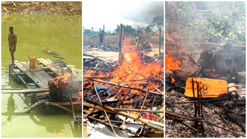 Anti-galamsey task force purges Ankobra, Bonsa rivers – 300 structures destroyed, equipment seized – MyJoyOnline Anti-galamsey task force purges Ankobra, Bonsa rivers – 300 structures destroyed, equipment seized – MyJoyOnline