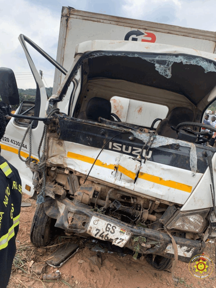 Three rescued after truck plunges into ditch at Adukrom – MyJoyOnline