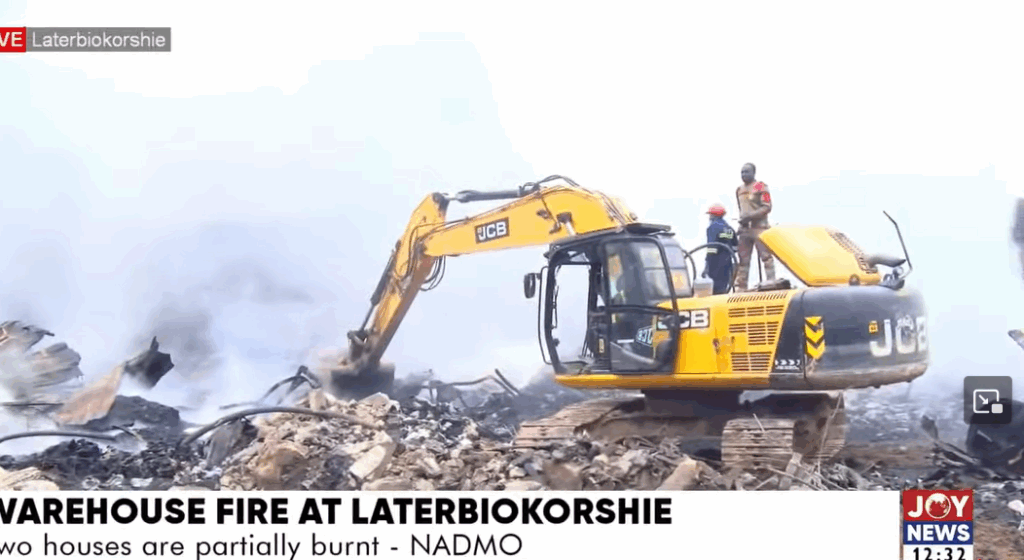 2 officers hospitalised as firefighters battle Lartebiokorshie blaze a day on – MyJoyOnline