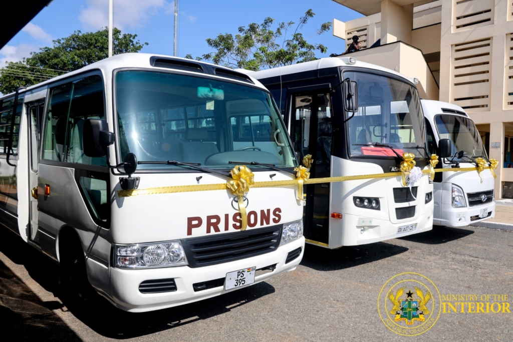 Interior Minister presents three buses to the Ghana Prisons Service – MyJoyOnline