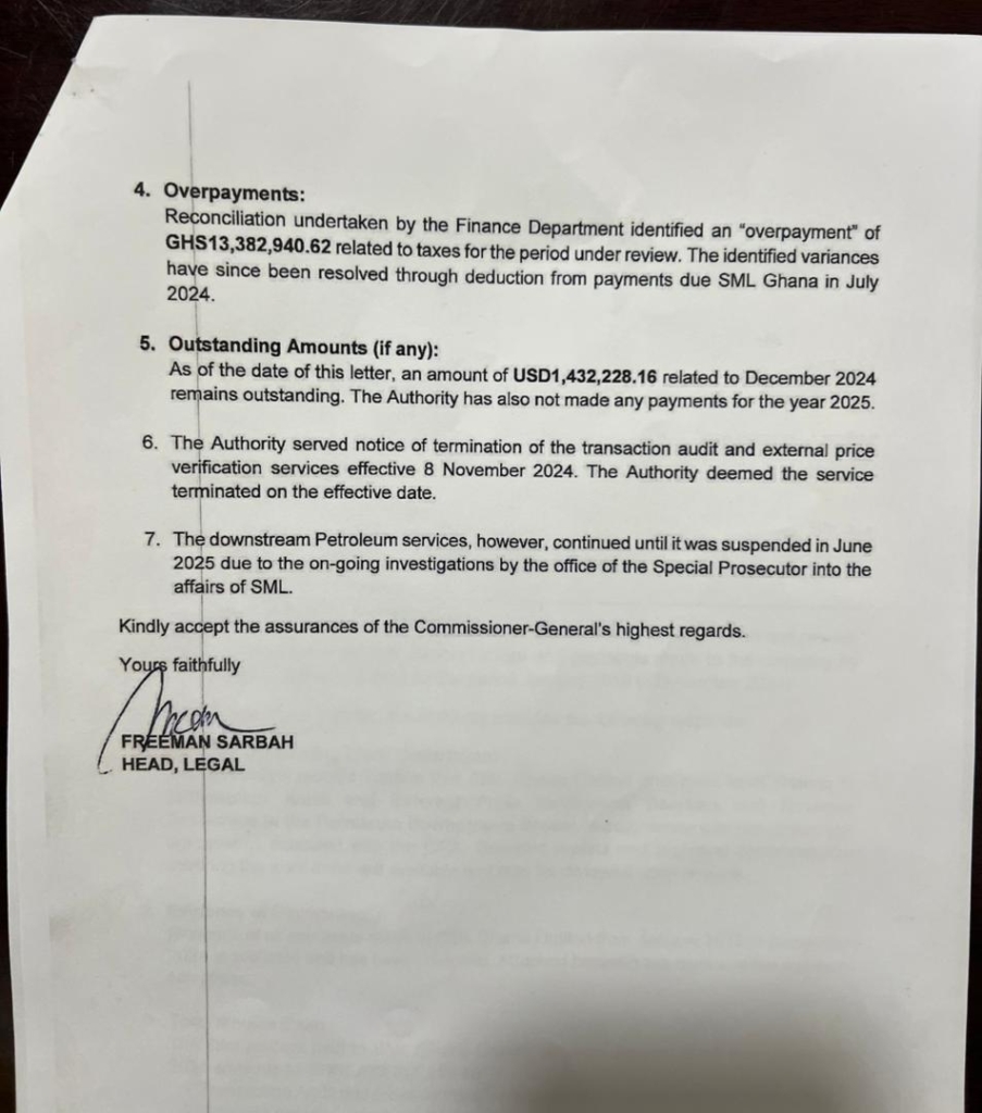 GRA confirms SML Ghana performed contracted Revenue Assurance work — refutes “no work done” claims