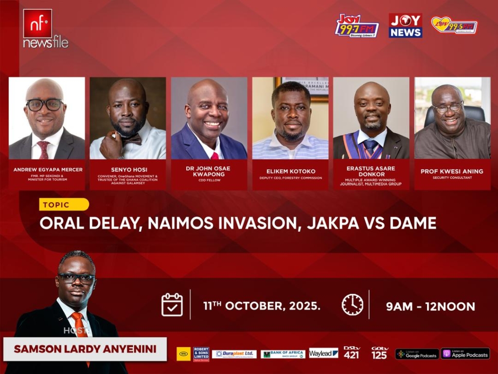 ‘Newsfile’ set to unravel ORAL delays, NAIMOS invasion and Jakpa vs Dame this Saturday – MyJoyOnline